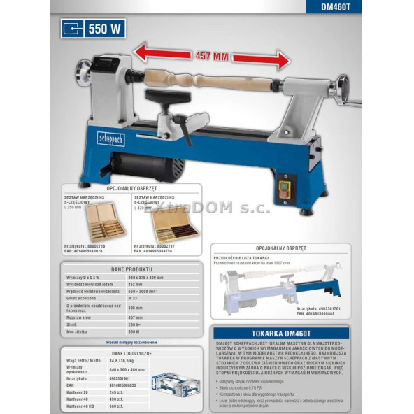 Scheppach DM460T Ahşap Torna Tezgahı - 3