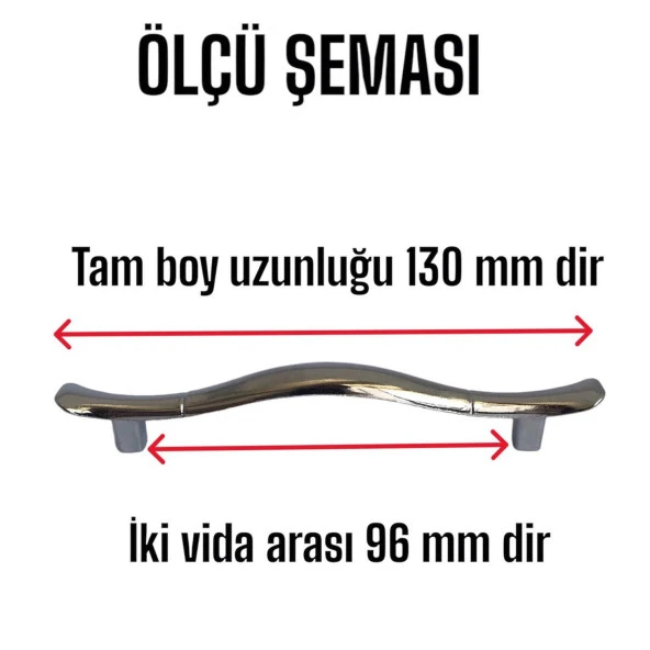 Ördek kulp Krom 96 mm Kulp Mobilya Mutfak Dolabı Çekmece Dolap Kapak Kulpu Kulbu Metal Kulp(5 Adet) - 3