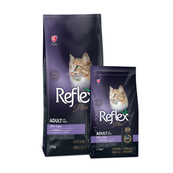 Reflex Plus Skin Care Hasas Deri Ve Tüy Bakımı İçin Somonlu Yetişkin Kedi Maması 2X1 Kg. Açık Paket