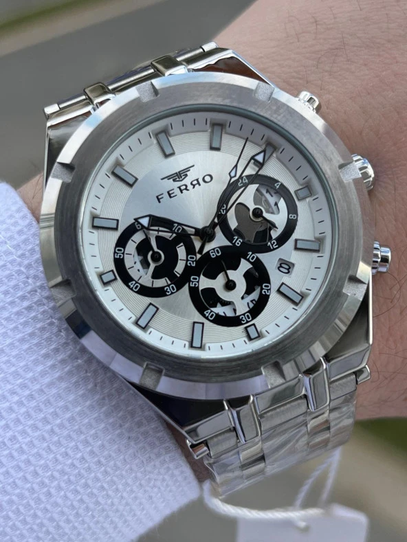 Ferro Çelik Kordon İç Fonksiyonları Aktif Chronograph 30 Mt Su Geçirmez Erkek Kol Saat EFM31439-A223 ürün görseli