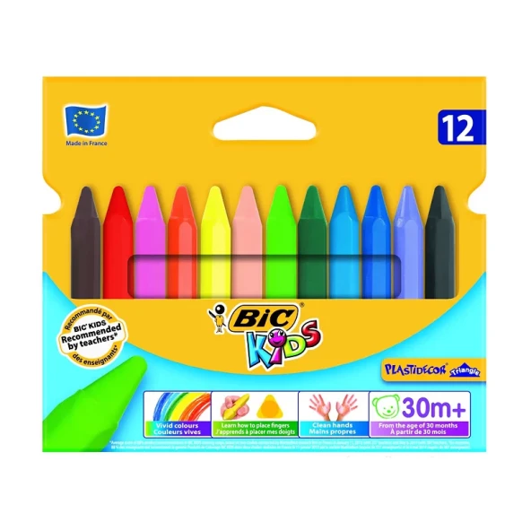 BİC KİDS ELLERİ KİRLETMEYEN PASTEL BOYA 12 RENK (829773)