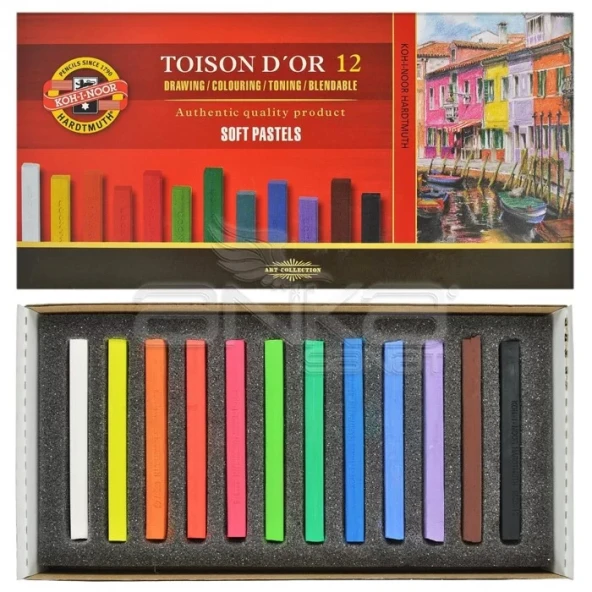 Koh-i-Noor Toison Dor Soft Pastel Köşeli 12li (8582) ürün görseli 1