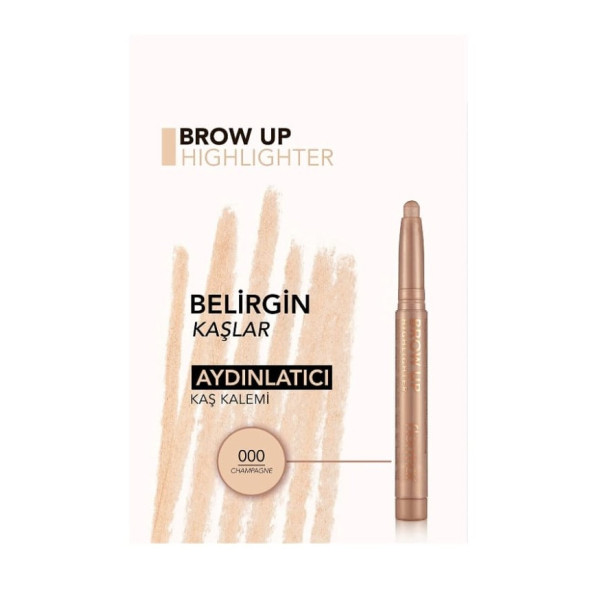 Flormar Brow Up Yumuşak Dokulu ve Yoğun Işıltılı Asansörlü Kaş Altı Aydınlatma Kalemi 000 Champagne - 6