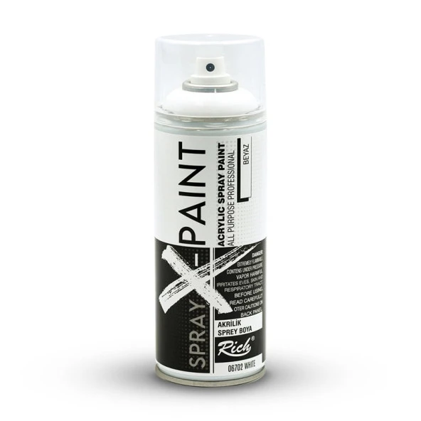 Rich Spray X-Paint Akrilik Sprey Boya 400ml Beyaz - 1