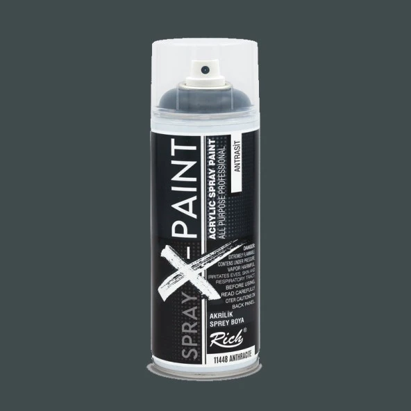 Rich Spray X-Paint Akrilik Sprey Boya 400ml Antrasit - 1