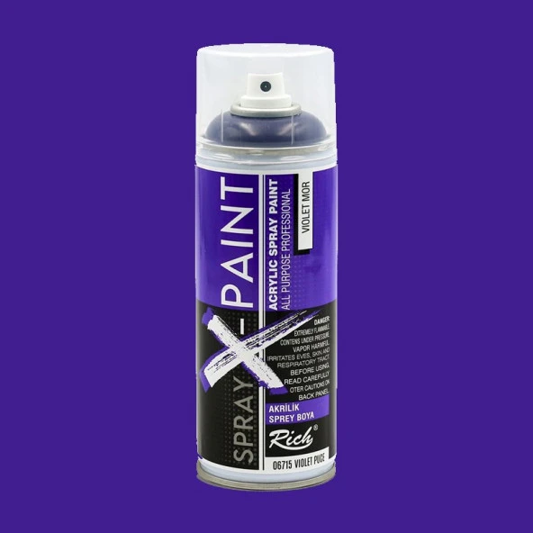 Rich Spray X-Paint Akrilik Sprey Boya 400ml Violet Mor - 1