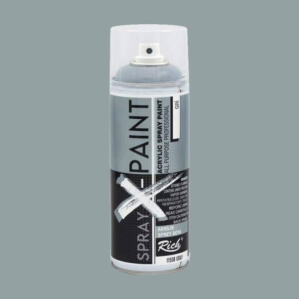 Rich Spray X-Paint Akrilik Sprey Boya 400ml Gri