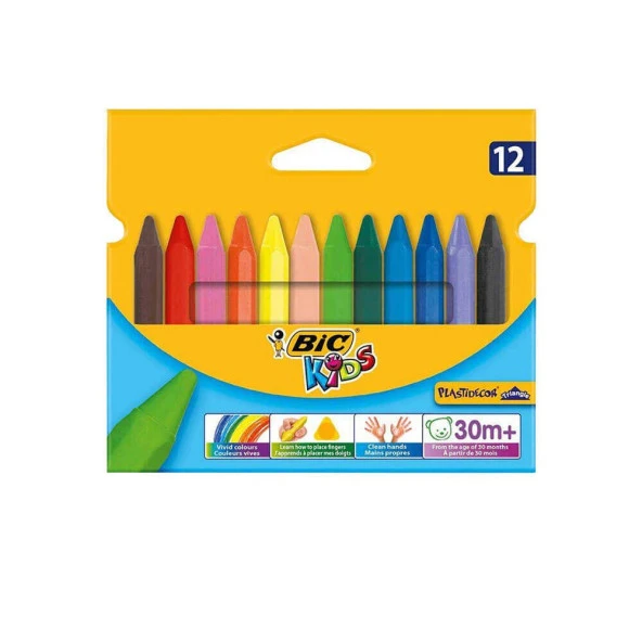 Bic Plastidecor Pastel Boya Üçgen Gövde Silinebilir 12'li