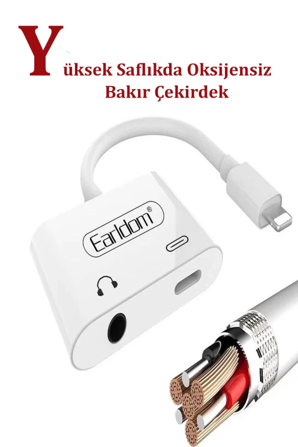 Qpen OT46 Tak Çalıştır Lightning to 2in1 Type-C ve Aux Dönüştürücü - Resim 5