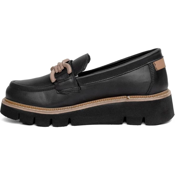 MAMMAMİA D24YA-3205 HAFİF TOKALI DERİ KADIN LOAFER AYAKKABI - 3