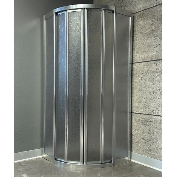 90x90 Oval Teknesiz Duşakabin Mika Plastik Camlı