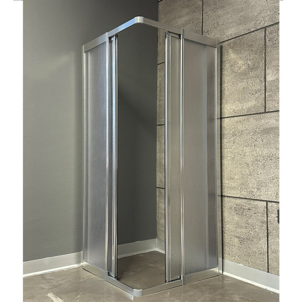 95X95 Teknesiz Duşakabin Mika Plastik Camlı - 2