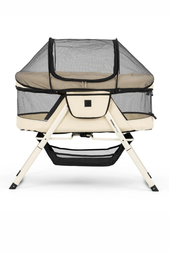 Wellgro İconic Katlanır Anne Yanı Bebek Beşiği, Portatif Beşik Krem - 2