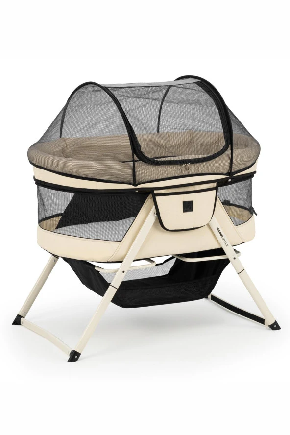 Wellgro İconic Katlanır Anne Yanı Bebek Beşiği, Portatif Beşik Krem - 6