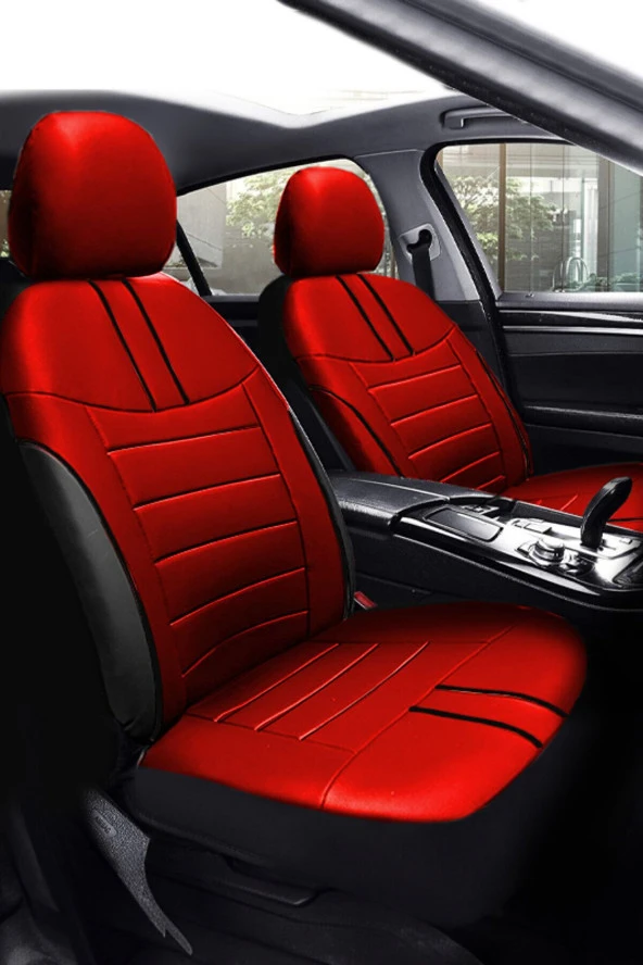 Audi Q7 Suv 2006-2015 3 Parça Bütün Aracınıza Uyumlu Koltuk Kılıfı Luxe Deri Kırmızı