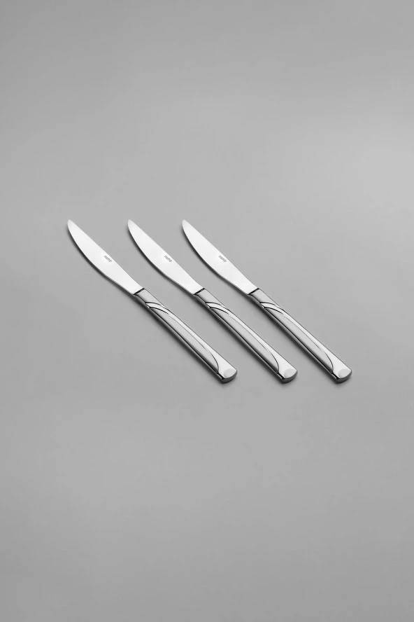 Nehir fiesta saten mat çatal kaşık bıçak takımı seti - 72 prç.kaşık seti - 6