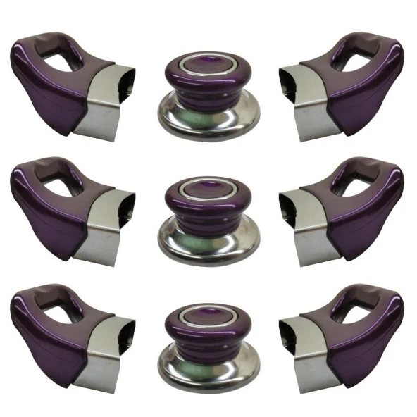 Tencere Tava Sahan Kulp ve Kapak Kulpu Yasemin Mor 3 Set