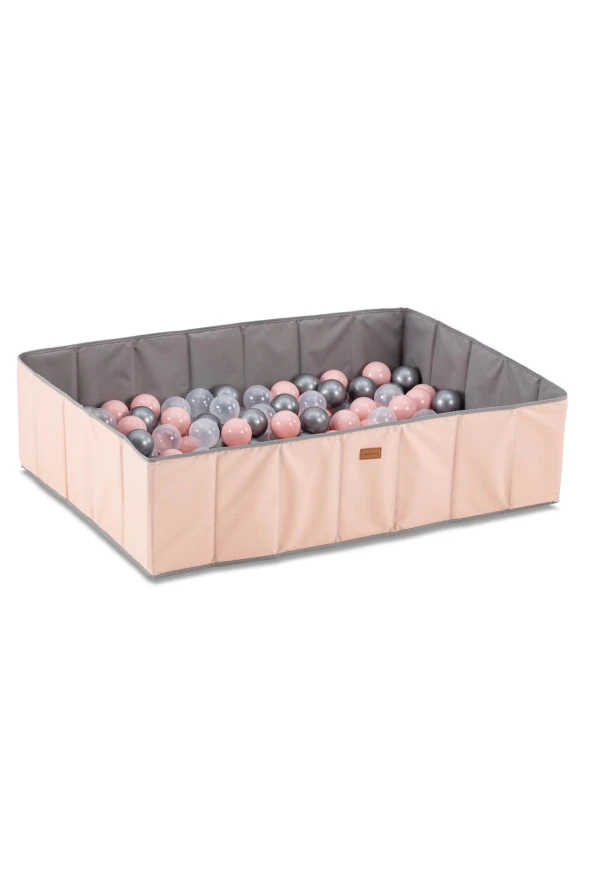 Wellgro Katlanır Dikdörtgen Top Havuzu 150 Toplu, Pembe - Resim 3