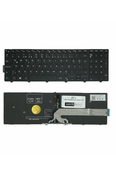 Dell ile Uyumlu Inspiron 15-5559, 15-7559, 17-5748, 17-5749 Notebook Klavye Işıklı Siyah TR
