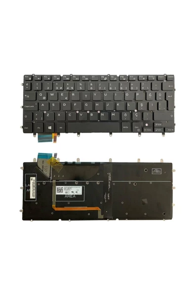 Dell ile Uyumlu XPS 13 0DKDXH, XPS 13 9343, XPS 13 KDXH Notebook Klavye Işıklı Siyah TR - Resim 2