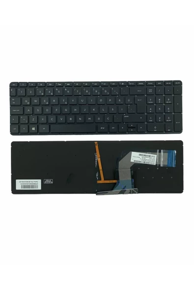 Hp ile Uyumlu Pavilion 15-P206Nt (L0D76Ea), 15-P206Nt (L0D76Ea)  Notebook Klavye Işıklı Siyah TR