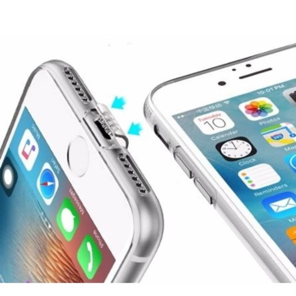 İPhone 6-6S Tıpalı Kamera Korumalı Silikon Kılıf (Şeffaf) - Resim 3