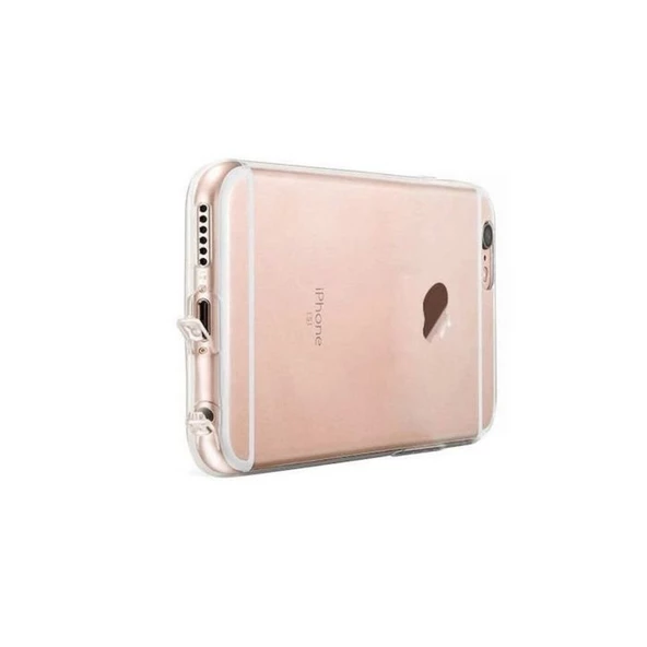 İPhone 6-6S Tıpalı Kamera Korumalı Silikon Kılıf (Şeffaf) - Resim 4
