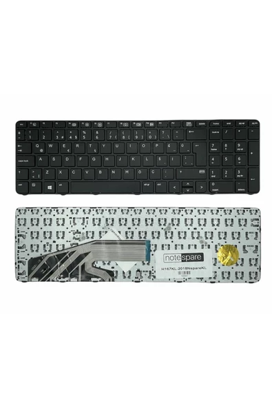 Hp ile Uyumlu ProBook 650 G2 (V1B26ES), 650 G2 (Y3C04EA) Notebook Klavye Siyah TR