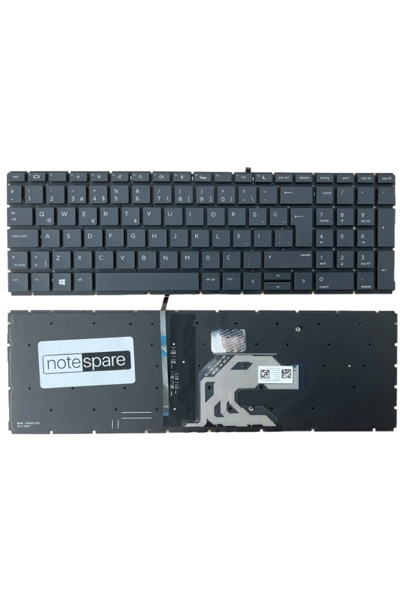 Hp ile Uyumlu ProBook 450 G7 (8VU84EA) Notebook Klavye Işıklı Siyah TR Büyük Enter Versiyon - 1