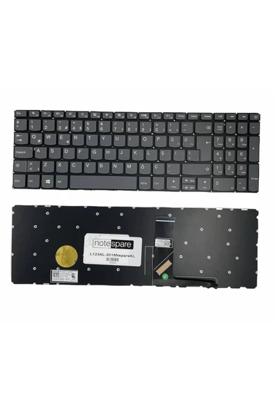 Lenovo ile Uyumlu 320-15IAP, 320-15IKB Klavye Füme TR Power Tuşlu Versiyon