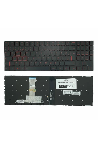 Lenovo ile Uyumlu Legion Y520-15IKBN, Y520-15ISK Notebook Klavye Işıklı Siyah TR