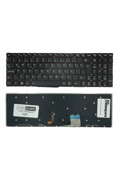 Lenovo ile Uyumlu IdeaPad Y5070, Y50-70, Y5080, Y50-80 Notebook Klavye Işıklı Siyah TR