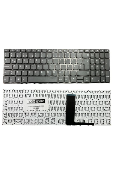 Lenovo ile Uyumlu IdeaPad 330s-15AST type 81F9 Klavye Füme TR Power Tuşsuz Versiyon