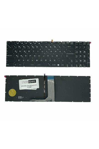 Msi ile Uyumlu GT72S Dominator Pro G Dragon 6QE-842TR Notebook Klavye Işıklı Siyah TR
