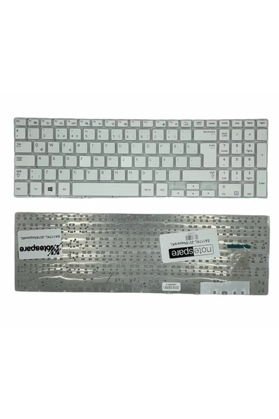 Samsung ile Uyumlu NP370R5E-S07TR, NP370R5E-S0ATR, NP450R5E-X01TR Notebook Klavye Beyaz TR