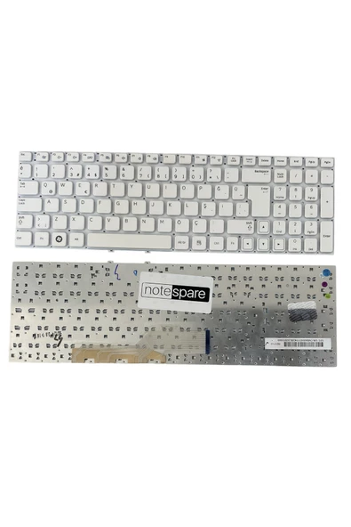 Samsung ile Uyumlu NP300E5C-A0ATR, NP300E5C-S01TR, NP300E5C-S02TR Notebook Klavye Beyaz TR