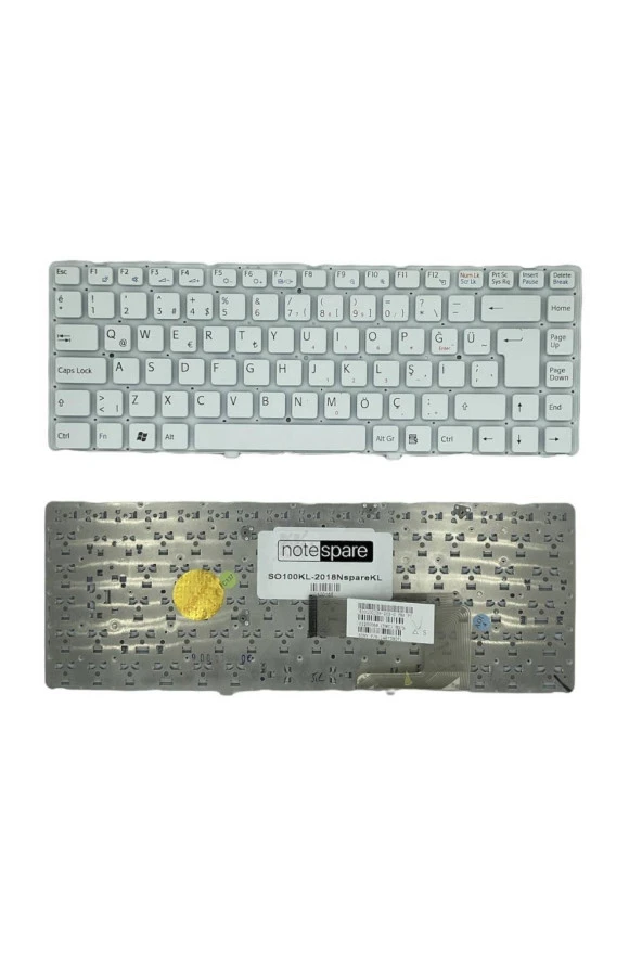 Sony ile Uyumlu MP-08J93US-8861 Notebook Klavye Beyaz TR