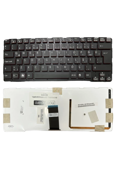 Sony ile Uyumlu Vaio SVE14A2V, SVE14A2X, SVE14A35CXH Notebook Klavye Işıklı Siyah TR