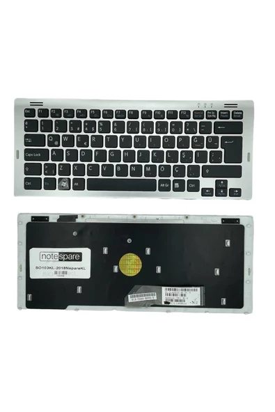 Sony ile Uyumlu Vaio VGN-SR260JH, VGN-SR280Y, VGN-SR280YH Notebook Klavye Gümüş Gri TR