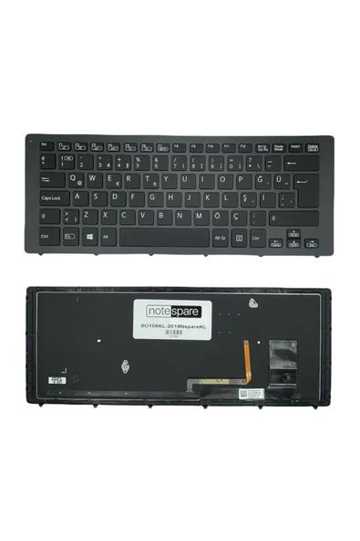 Sony ile Uyumlu Vaio SVF15N1L2ES, SVF15N1M2R, SVF15N1N2E Notebook Klavye Işıklı Siyah TR