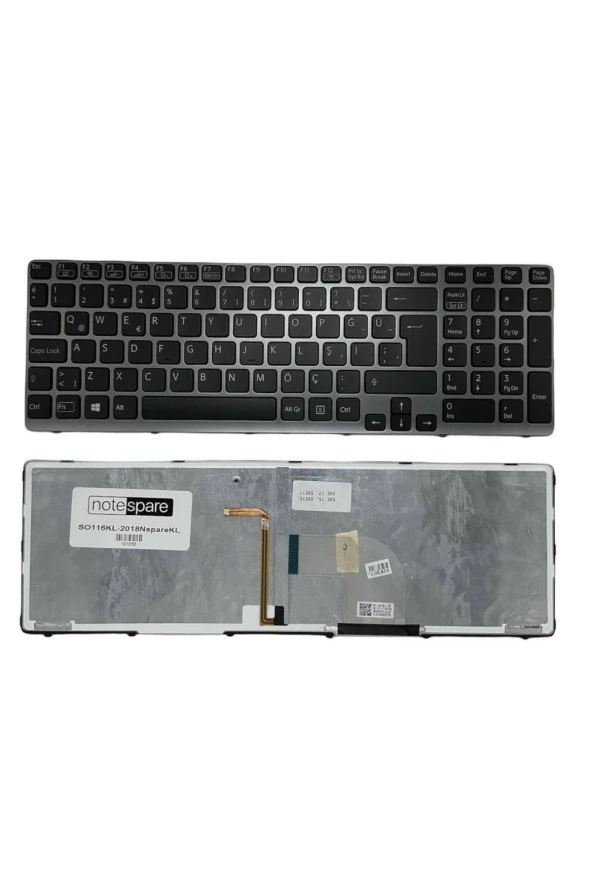 Sony ile Uyumlu Vaio SVE1711Z1E, SVE1711Z1R, SVE1712A4E Notebook Klavye Işıklı Siyah TR