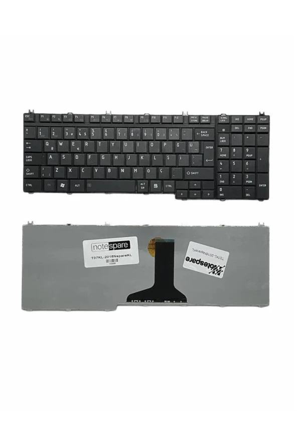 Toshiba ile Uyumlu NSK-TBW01, NSK-TBZ01, NSK-TFA01, NSK-TFK01 Notebook Klavye Siyah TR