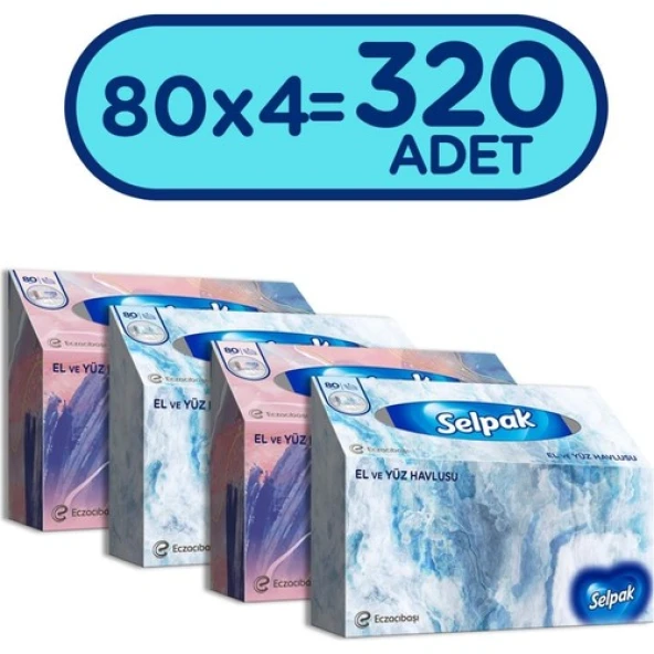 Selpak El ve Yüz Havlusu x 4 Paket 320 Yaprak