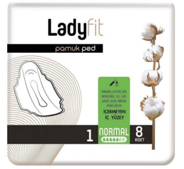 Ladyfit Pamuk Ped Standart Normal 8'li