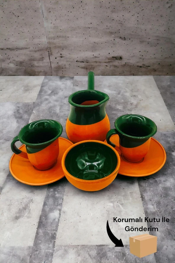 Fırınlanmış Toprak 2 'Li Fincan Set - 5