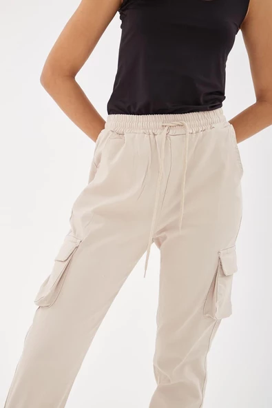 FASHION FRIENDS KADIN KARGO CEPLİ PANTOLON 24Y0129K1 - 4