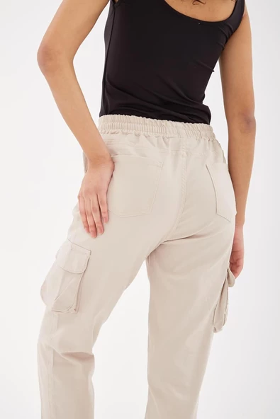 FASHION FRIENDS KADIN KARGO CEPLİ PANTOLON 24Y0129K1 - 5