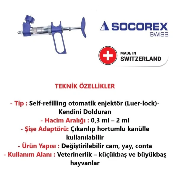 Socorex Rumi Otomatik Enjektör Şişe Adaptörlü 0.3-2 ml - Resim 2