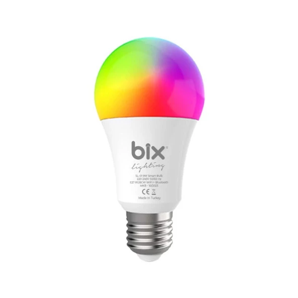 Bix SL-01 Aura 9W Çok Renkli RGB WiFi-Bluetooth Uzaktan Kontrollü Akıllı Ampul