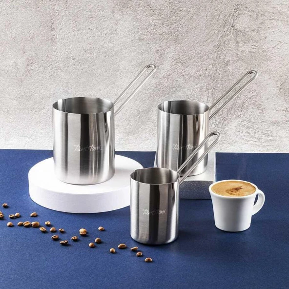 TANTİTONİ KAFİ DSC1 000 PASLANMAZ ÇELİK ÇİFT AĞIZ SİLİNDİR CEZVE 1000ML